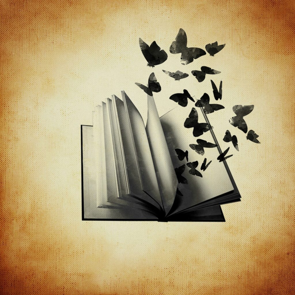 butterflies flying out of book